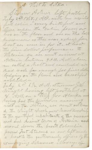 Manuscript Diary kept by Oregon pioneer William H. Gray during a one-month excursion to Alaska in July of 1868