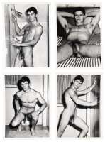 Four photographs of brunette model