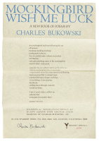 Mockingbird Wish Me Luck - Broadside Announcement
