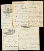 Lot of 5 autograph letters signed by Henry W. Corbett, on U.S. Senate letterhead