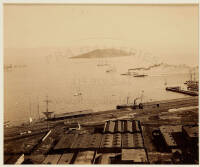 San Francisco Bay - Goat Island and Contra Costa Mountains from Telegraph Hill