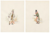 Two original watercolors of Dickens characters by "Kyd"