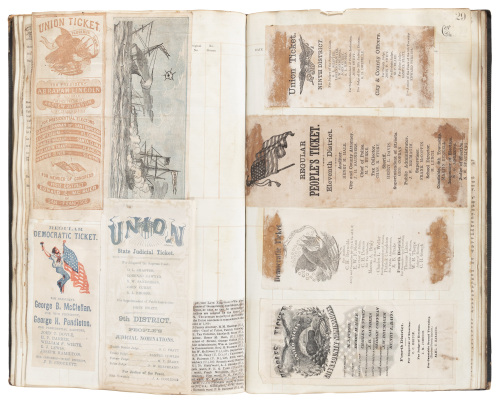 Scrapbook of 1860s California ephemera