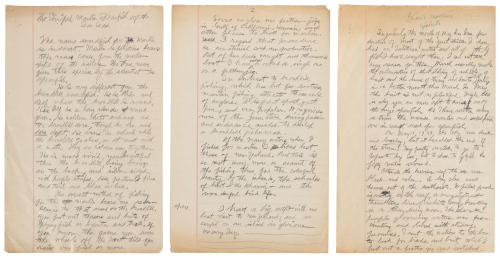 Manuscript articles hand-written in binder