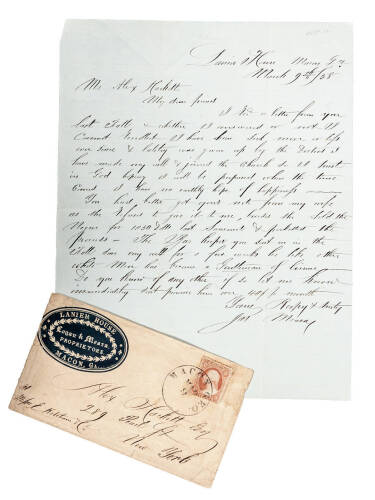 Autograph Letter Signed from James Meara in Macon, Georgia, co-proprietor of Lanier House, to an Alex Hackett in New York, referring to the sale of a slave amongst other matters