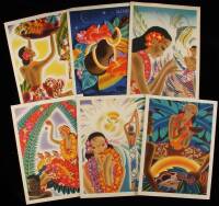 Collection of 6 Lurline cruise dinner menus by Frank Macintosh