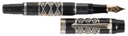 FERRARI DA VARESE: Aethra Ebony Wood and Sterling Silver Limited Edition Fountain Pen