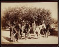 Albumen photograph of 4 Hawaiians on horseback