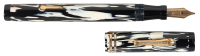 CONKLIN: Three-Fifty Fountain Pen, "Zebra" Black and White Celluloid, Lever-Filler