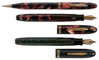 CONKLIN: Two Fountain Pens and One Propelling Pencil * Lot of Three Instruments