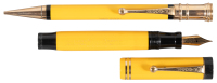 PARKER: Duofold Junior Mandarin Yellow Fountain Pen and Propelling Pencil * Lot of Two Instruments In Box