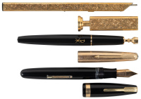 PARKER: VP Aspergillum (Holy Water Sprinkler) * WATERMAN: Emblem (100 Year) Fountain Pen * Gold-Filled Pencil and Wax Seal * Lot of Four Items