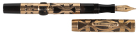 CONKLIN: Crescent-Filler Fountain Pen, Pansy-Pattern 14K Gold-Filled Filigree Overlay, Flex Nib