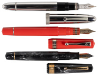OMAS: Cinema, Ferrari Challenge, and 75th Anniversary * Lot of Three Fountain Pens