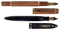 SHEAFFER Millennium [and] WATERMAN Le Man Briarwood: Lot of Two Fountain Pens