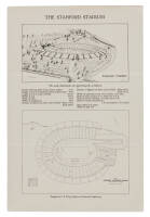 Printed letter soliciting subscriptions for seats in the proposed Stanford Football Stadium, along with a plan/view of the stadium and an unused subscription blank