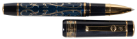 MICHEL PERCHIN: MP4 Deep Blue Limited Edition Rollerball Pen, Vermeil Trim