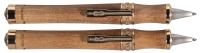 STIPULA: Amerigo Vespucci Teak Wood Limited Edition Ballpoint Pens * Lot of Two