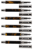 FERRARI DA VARESE: Spartacus Amber Lot of Six Fountain Pens