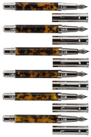 FERRARI DA VARESE: Spartacus Amber Lot of Six Fountain Pens