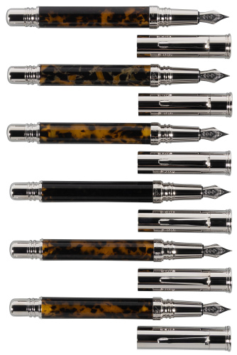 FERRARI DA VARESE: Spartacus Amber Lot of Six Fountain Pens