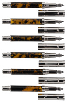 FERRARI DA VARESE: Spartacus Amber Lot of Six Fountain Pens