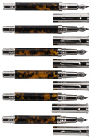 FERRARI DA VARESE: Spartacus Amber Lot of Six Fountain Pens