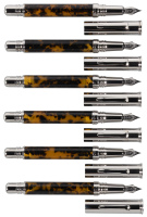 FERRARI DA VARESE: Spartacus Amber Lot of Six Fountain Pens