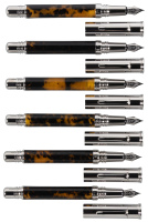 FERRARI DA VARESE: Spartacus Amber Lot of Six Fountain Pens