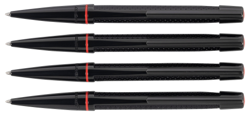 DUPONT: Defi McLaren Perforated Leather and Chrome Limited Edition Ballpoint Pens * Lot of Four