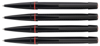 DUPONT: Defi McLaren Perforated Leather and Chrome Limited Edition Ballpoint Pens * Lot of Four