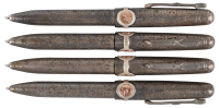 STIPULA: Sacra Sindone (Shroud of Turin) Sterling Silver Limited Edition Ballpoint Pens * Lot of Four