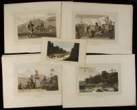 Lot of 25 hand-colored aquatint engravings by Thomas & William Daniell