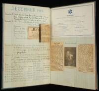 Manuscript listing and schedule of activites of the Maccabi Sports Club in India, with newsclippings and other items