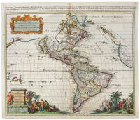 L'Amerique Septentrionale & Meridionale divis&eacute;e en ses Principales Parties S&ccedil;avoir les Terres Arcticques, Le Canada, ou Nouvelle France, Le Mexique ou Nouvelle Espagne, Le Nouveau Mexique, Les Isles de Terre Neuve, de Californie, Antilles, La Terre Ferme,