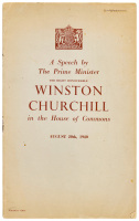 A Speech by The Prime Minister in the House of Commons, August 20th, 1940 [cover title]