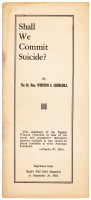 Shall We Commit Suicide?