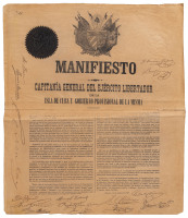 Manifiesto Capitan&iacute;a General del Ej&eacute;rcito Libertador de la Isla de Cuba y Gobierno Provisional de la Misma