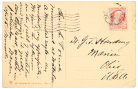 Autograph postcard signed by Warren G. Harding to his father