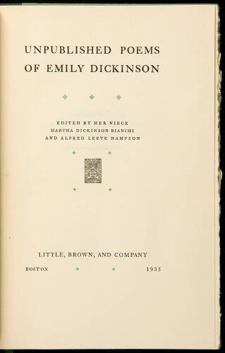 Unpublished Poems of Emily Dickinson