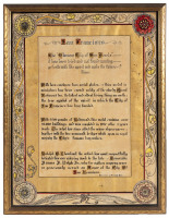 Illuminated broadside for Theurkauf's model of San Francisco with plans, photographs, and sketches for the miniature portable exhibit