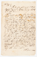 Manuscript Court Order calling for the removal of an indigent woman from a parish in colonial Virginia to another from which she had come