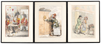 Six James Gillray engravings from the Bohn edition, hand-colored