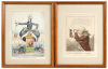 Four James Gillray engravings from the Bohn edition, hand-colored