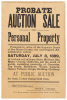 Probate Auction Sale of Personal Property...Saturday, July 8, 1899