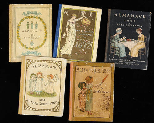Lot of 5 Kate Greenaway Almanack's 1883-92