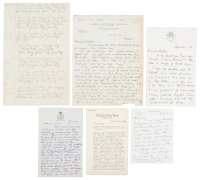 Five letters from Zane Grey to his wife with one from Dolly to Zane "Doc" Grey