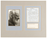 Autograph letter signed by George Bernard Shaw to George Sylvester Viereck [with] inscribed compliments slip