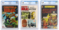 CUENTOS DE BRUJAS No. 36 (Mexican WITCHES TALES No. 18) * CUENTOS DE BRUJAS No. 76 (Mexican JOURNEY INTO MYSTERY No. 32) * HISTORIETTAS No. 230 (Mexican BLACK MAGIC No. 30) * Lot of Three Comics