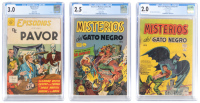 EPISODIOS DE PAVOR No. 34 (Mexican MYSTERIES WEIRD AND STRANGE No. 5) * MISTERIOS DEL GATO NEGRO No. 12 (Mexican BLACK CAT MYSTERY No. 42) * MISTERIOS DEL GATO NEGRO No. 13 (Mexican BLACK CAT MYSTERY No. 41) * Lot of Three Comics